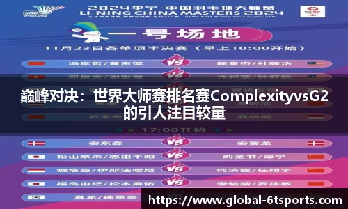 巅峰对决：世界大师赛排名赛ComplexityvsG2的引人注目较量